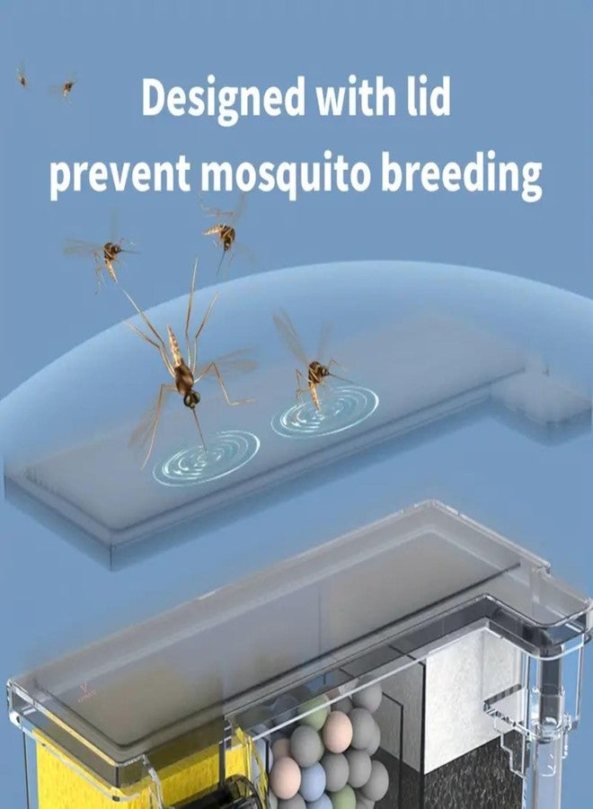 فلتر حوض السمك متعدد الوظائف VAYINATO® المثبت على الحائط مع عجلة بيولوجية | نظام ترشيح ثلاثي المراحل مع وسائط ترشيح ومضخة مياه مدمجة (BL-774) - Image 4